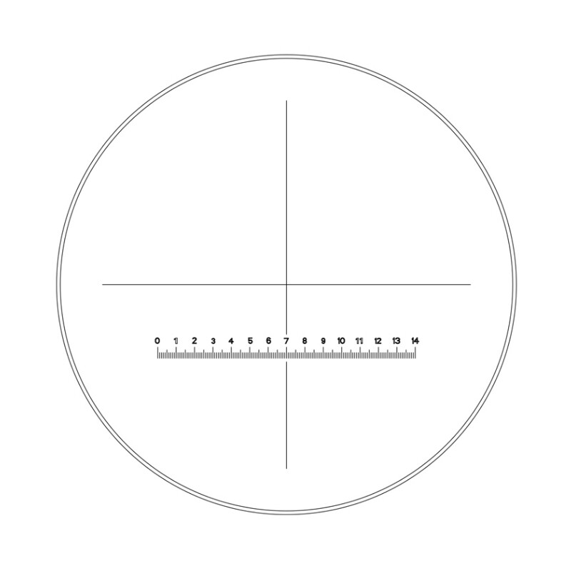 Motic Messokular WF10X/23mm, Skala (14mm in 140 Teilen) und Fadenkreuz