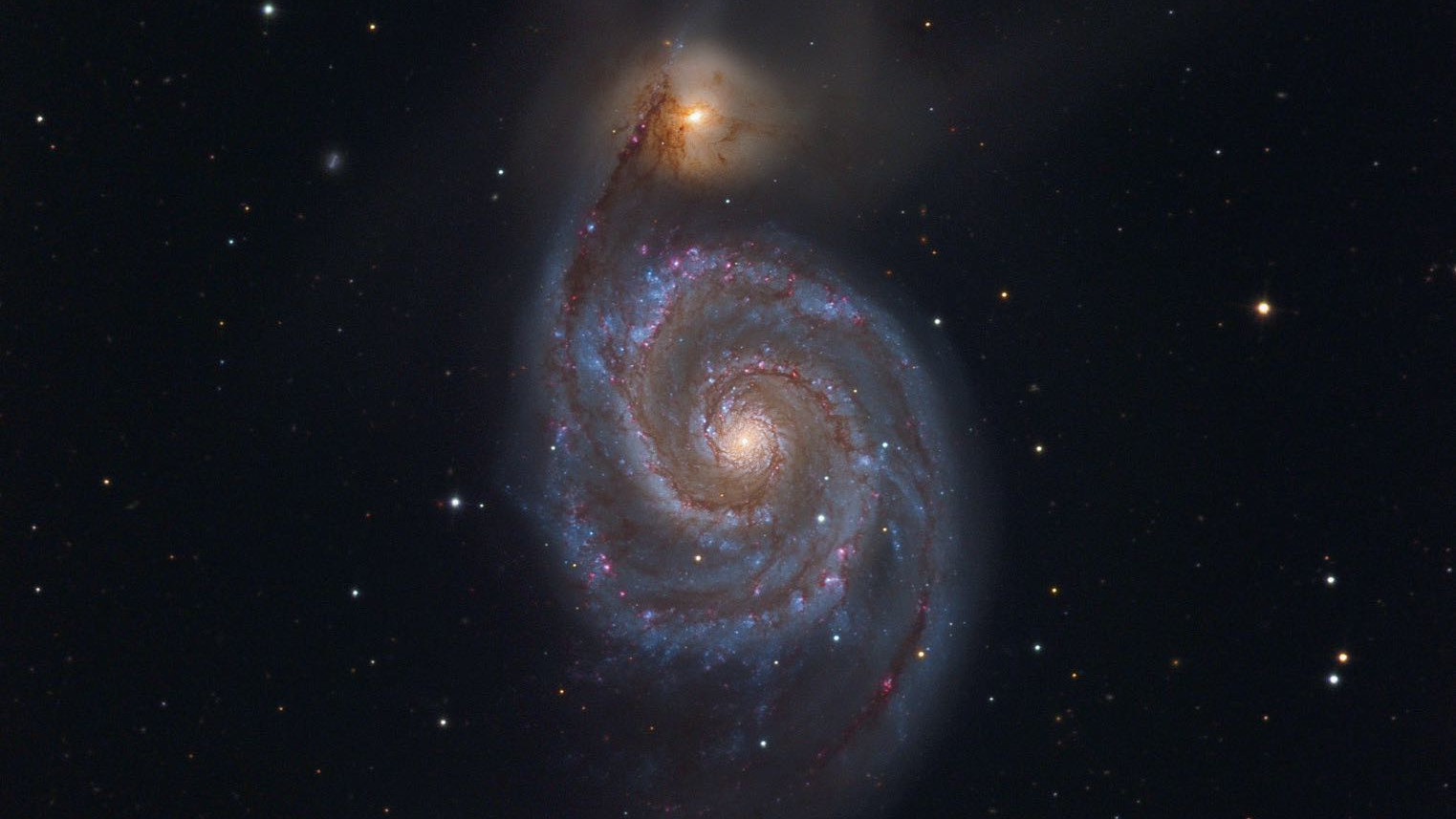 Die Galaxie M 51 im Sternbild Jagdhunde ist eine der eindrucksvollsten Galaxien am Frühlingshimmel. Johannes Schedler / CCD Guide