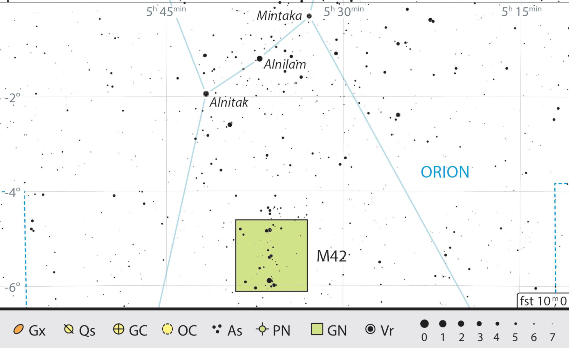 Der Orionnebel M 42 im Sternbild Orion. J. Scholten