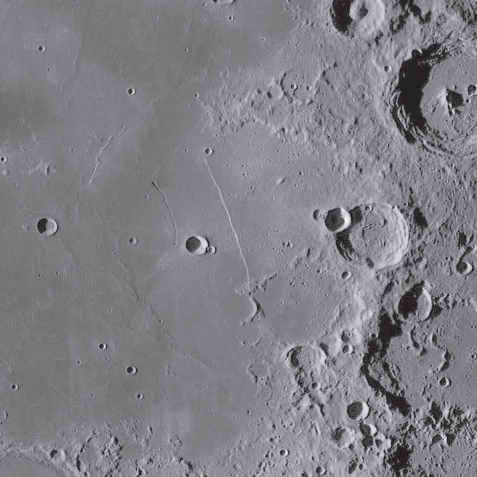 Bei abnehmendem Mond wird die Formation auch als Huygens‘
Schwert bezeichnet. NASA/GSFC/Arizona State University