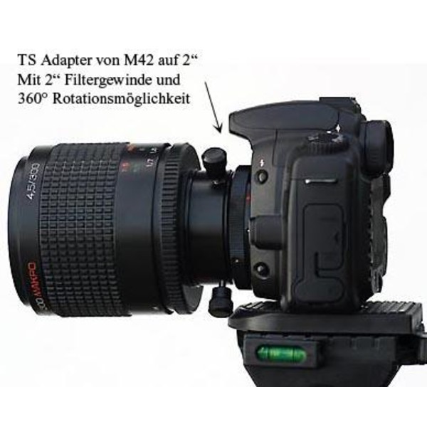 TS Optics Rotationssystem M42x1 (innen/fernrohrseitig) auf T2 (außen/kameraseitig)