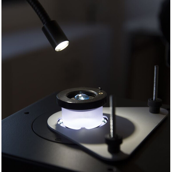 Optika Zoom-Stereomikroskop OPTIGEM-4, trinokulares gemmologisch, kippbares Stativ