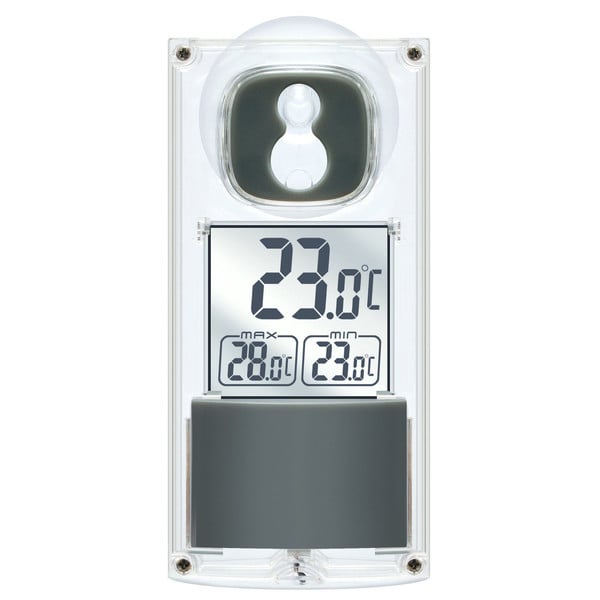 Bresser Wetterstation Solar Fenster Thermometer mit Saugnapf