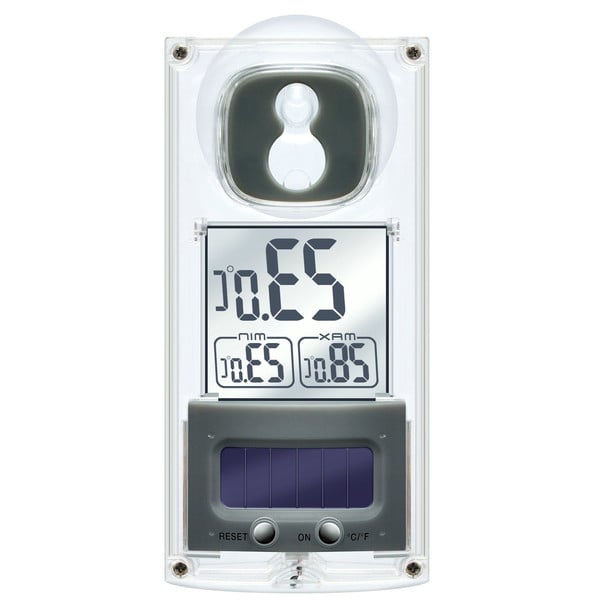 Bresser Wetterstation Solar Fenster Thermometer mit Saugnapf