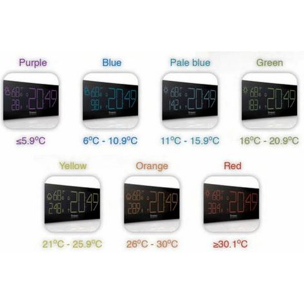 Oregon Scientific Wetterstation Prysma Chrome Funkuhr mit Thermometer BAR 292 Grau