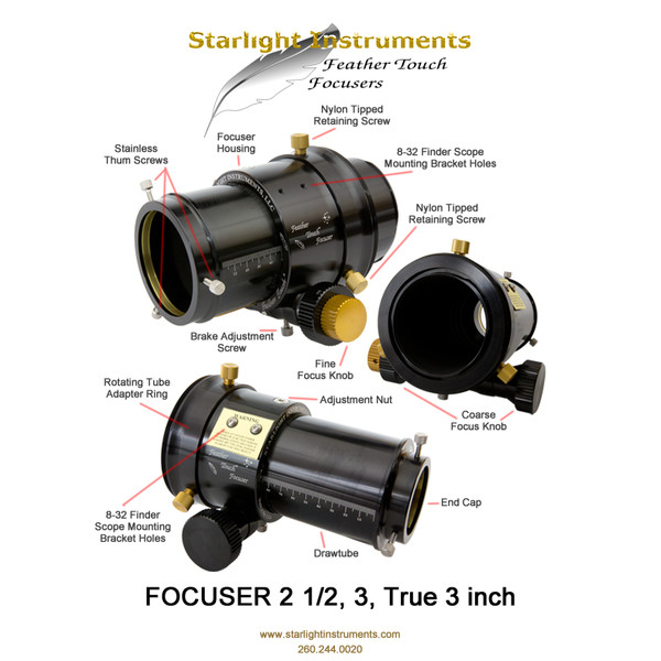 Starlight Instruments Okularauszug Feather Touch FTF2515HD 2,5" Dual Speed mit 1,5" Fokusierweg