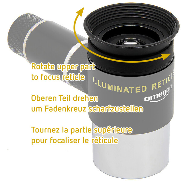 Omegon Fadenkreuzokular 12mm, beleuchtet
