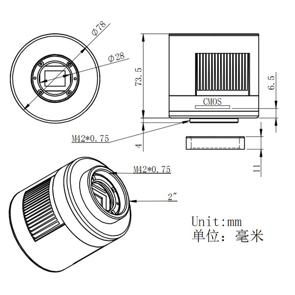 ZWO Kamera ASI 1600 MM-Cool Mono + EFW7 + LRGB + Ha/SII/OIII-Set 36mm