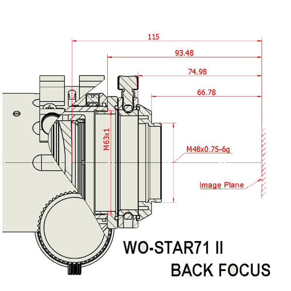 William Optics Apochromatischer Refraktor AP 71/350 WO-Star 71 Gold OTA