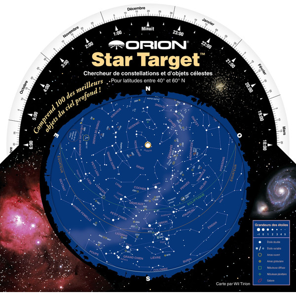 Orion Sternkarte Planisphère Star Target 40 à 60 degrés