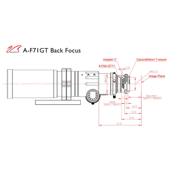 William Optics Apochromatischer Refraktor AP 71/420 Gran Turismo GT 71