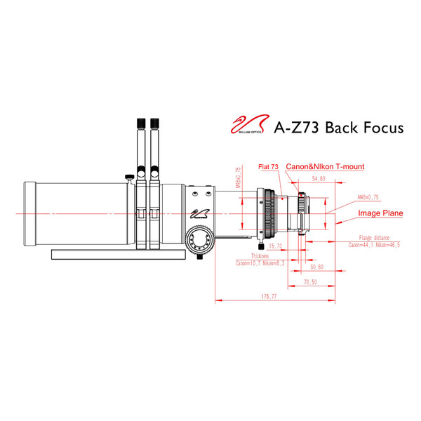 William Optics Apochromatischer Refraktor AP 73/430 Super ZenithStar 73 Gold OTA