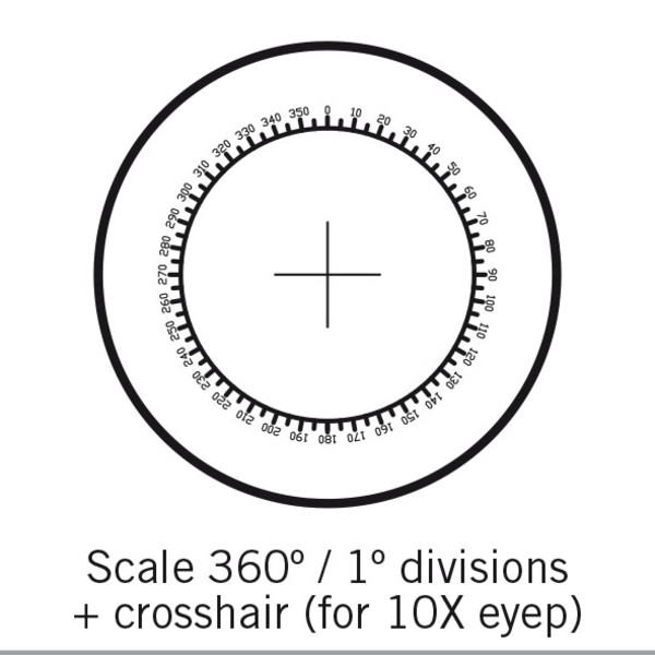 Motic Mikrometerstrichplatte Strichplatte 360°/1°, Ø 25mm, nur f. 10X (SMZ-161)
