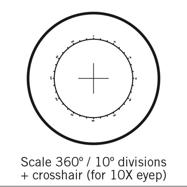 Motic Mikrometerstrichplatte Strichplatte 360°/10°, nur f.10X, Ø 25mm (SMZ-161)