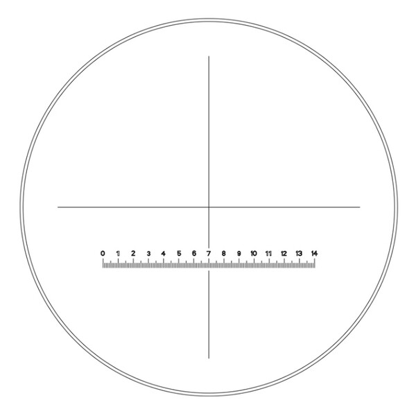 Motic Messokular WF10X/23mm, Skala (14mm in 140 Teilen) und Fadenkreuz