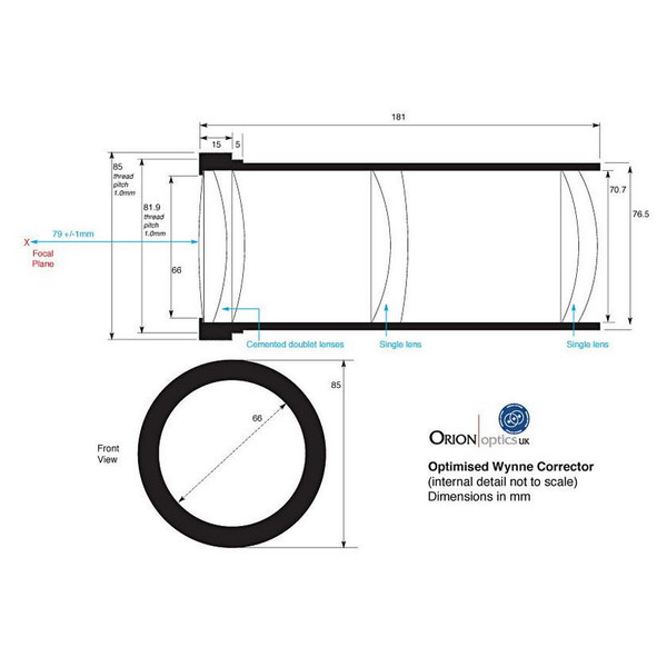 Orion Optics UK Teleskop N 200/760 AG8 Carbon Astrograph OTA