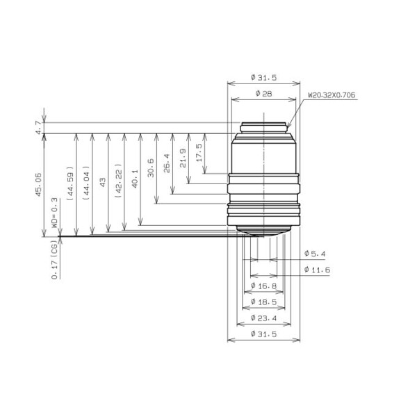 Evident Olympus UPLSAPO60xS2 Objektiv, A Line, superapo, 60x, NA 1,3, w.d. 0,3, FN 22