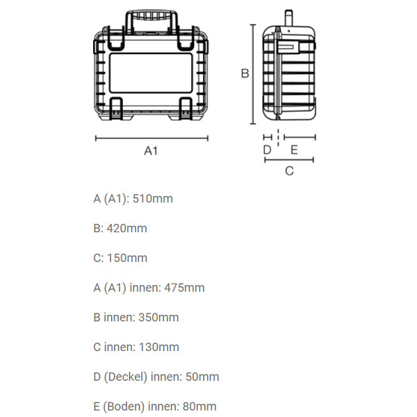 B+W Type 6040 schwarz/ Schaumstoff