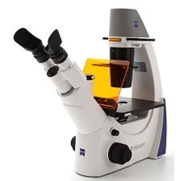 ZEISS Inverses Mikroskop Primovert trino Ph1, 40x, 100x, 200x, 400x, Kond 0.3, Fluo 470nm