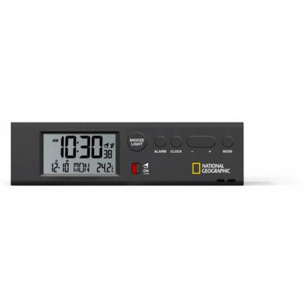 National Geographic Uhr Funk-Weltzeitwecker mit Thermometer und Taschenlampe