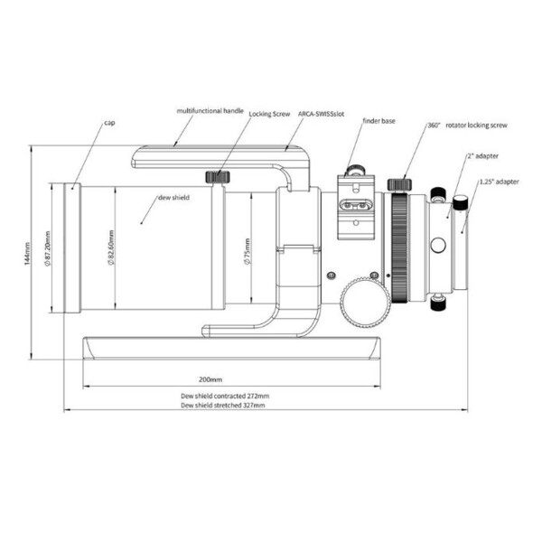 Sharpstar Apochromatischer Refraktor AP 61/270 EDPH II OTA