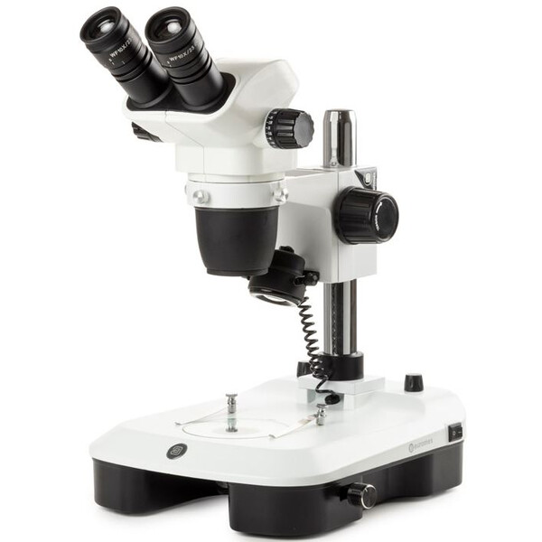 Euromex Zoom-Stereomikroskop NZ.1702-M, 6.5-55x, Säule,  Auf-u. Durchlicht, bino, Spiegel f. Dunkelfeld, Embryologie