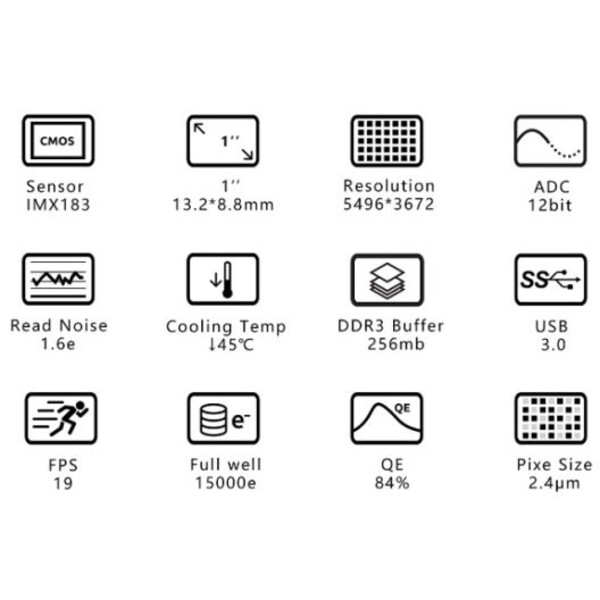 ZWO Kamera ASI 183 GT Mono