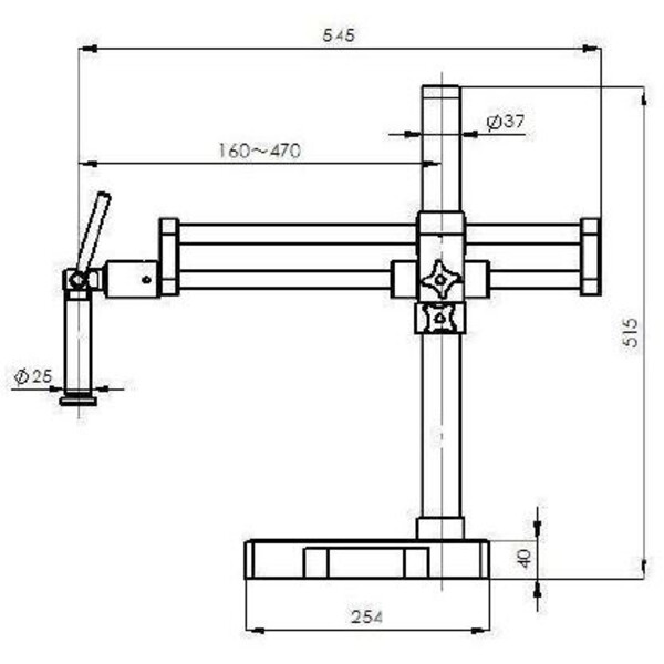 Kern Zoom-Stereomikroskop OZM 932, bino, 7-45x, HSWF 10x23 mm, Stativ doppelarm, 430x480mm, m. Tischplatte, Ringlicht LED 4.5 W