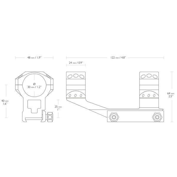 HAWKE Taktische Ringmontage 5cm Versatz Weaver 30mml Hoch