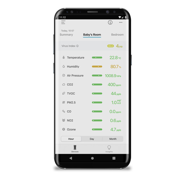 uHoo Smarter 9in1 CO2 Raumluftmonitor Sensor Messgerät Virus Index