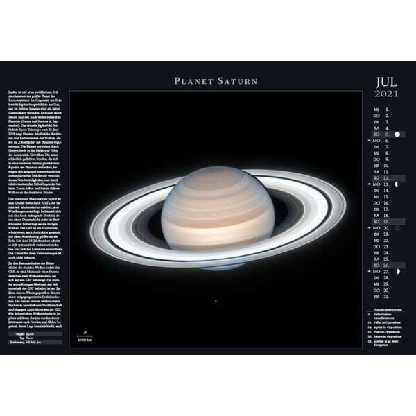 Astronomie-Verlag Weltraum-Kalender 2021