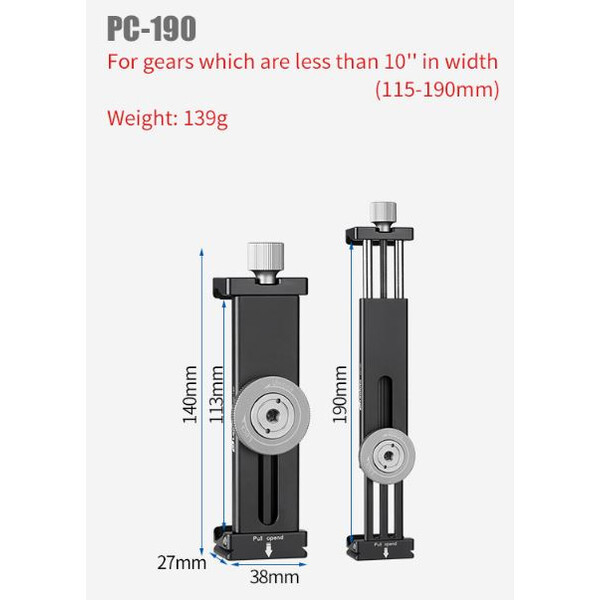 Leofoto Tablet-Halterung PC-190 115-190mm