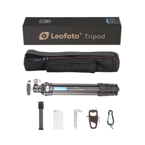 Leofoto Carbon-Dreibeinstativ LS-224C Ranger + Ballhead LH-25 + kurze Mittelsäule DC-222C