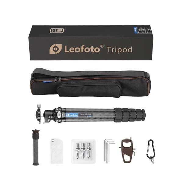 Leofoto Carbon-Dreibeinstativ LS-255C Ranger + Ballhead LH-30 + kurze Mittelsäule DC-252C