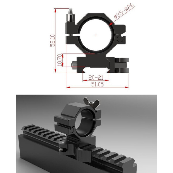 Sytong Justierbare Schnell-Montage Pic-Rail 24-26mm