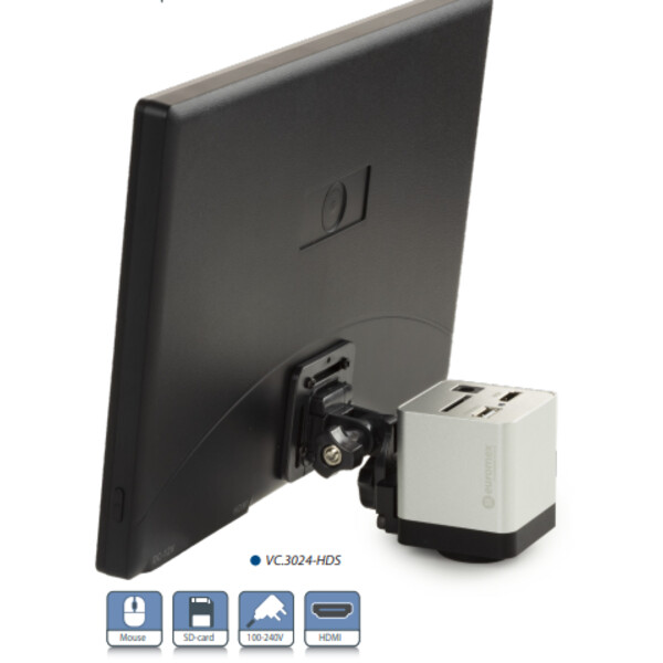 Euromex Kamera HD-Mini mit Bildschirm, VC.3024-HDS, color, CMOS, 1/2.8, 2MP, HDMI