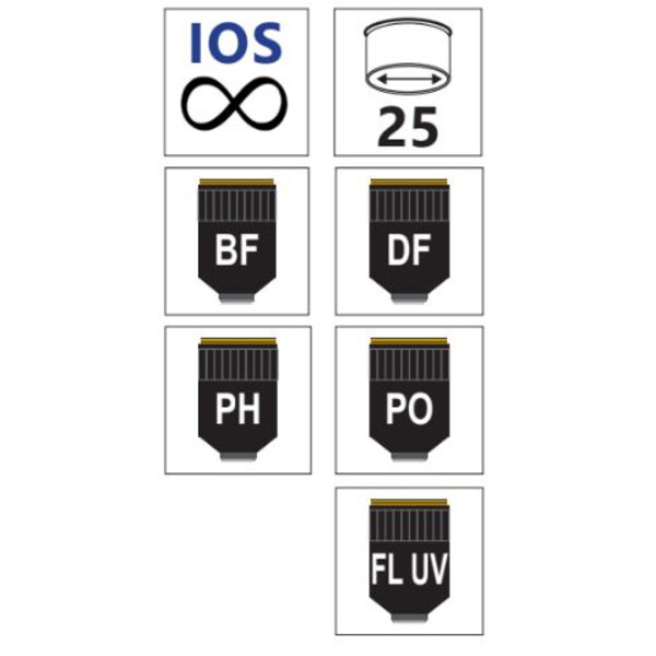 Optika Objektiv IOS U-PLAN F (Semi-Apo) PH 10x/0.3, M-1321