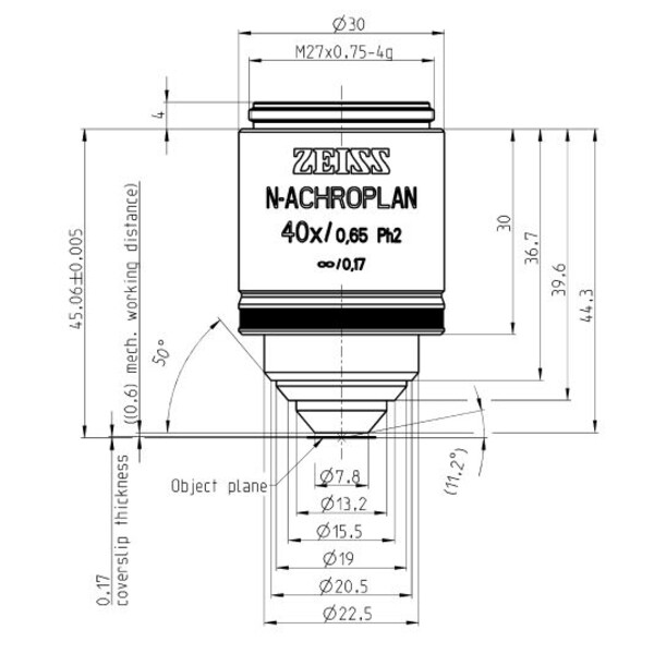 ZEISS Objektiv N-Achroplan 40x/0,65 Ph2 M27