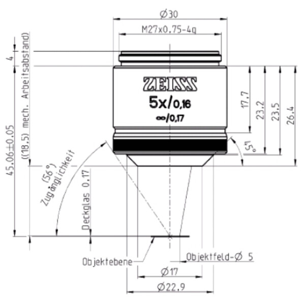 ZEISS Objektiv EC Plan-Neofluar, 5x/0,16 wd= 8,5mm