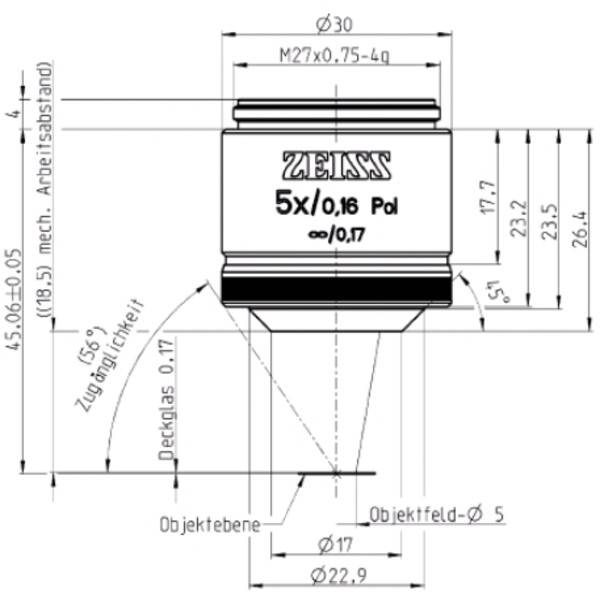 ZEISS Objektiv EC Plan-Neofluar, POL, 5x/0,16  wd=18,5mm