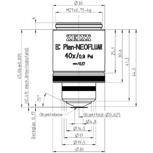 ZEISS Objektiv EC Plan-Neofluar, 40x/0,9 Pol wd=0,41