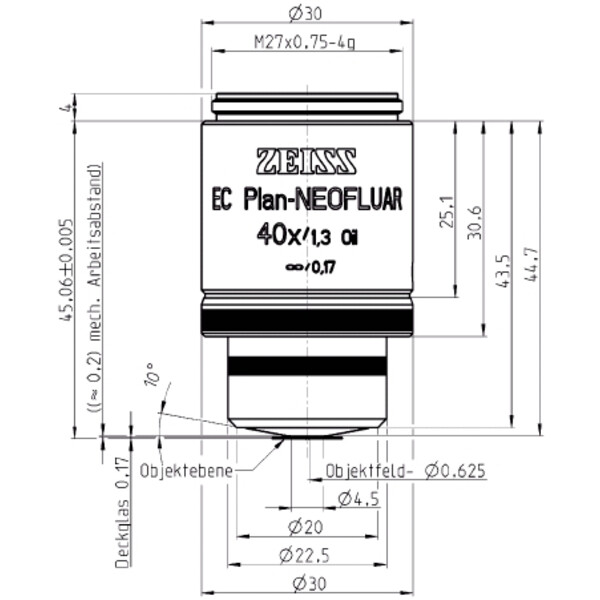 ZEISS Objektiv EC Plan-Neofluar, 40x/1,30 Oil wd=0,21