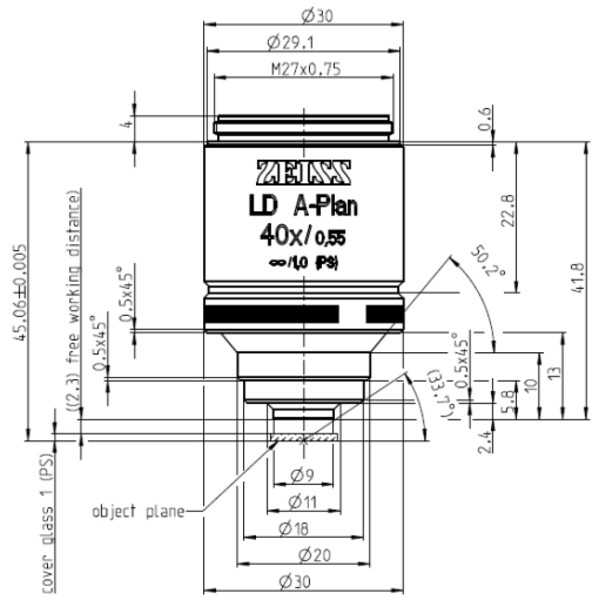 ZEISS Objektiv LD A-Plan 40x/0,55 wd=2,3mm