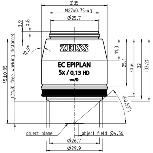 ZEISS Objektiv EC Epiplan 5x/0,13 HD wd=11,8mm