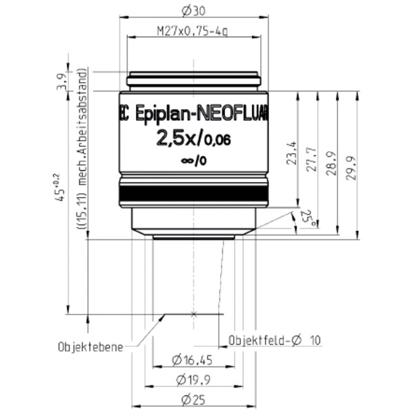 ZEISS Objektiv EC Epiplan-Neofluar 2,5x/0,06 wd=15,1mm