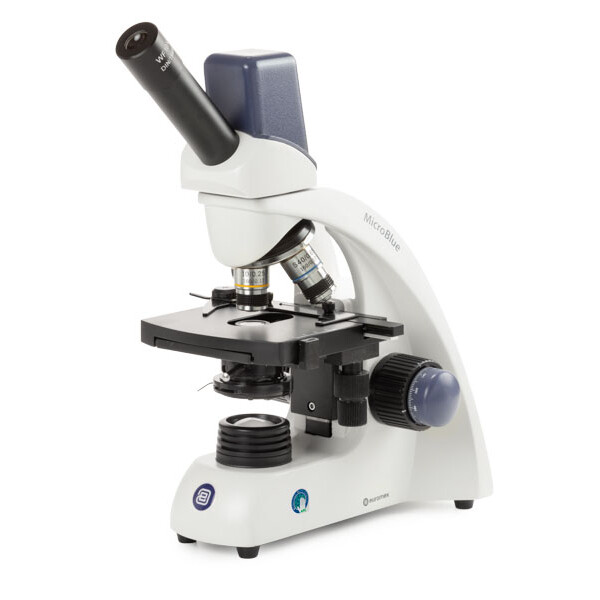 Euromex Mikroskop MB.1655-5, mono, DIN 160, achro, 40x-600x, 10x/18, Dl, digital, Akku, LED, 1W
