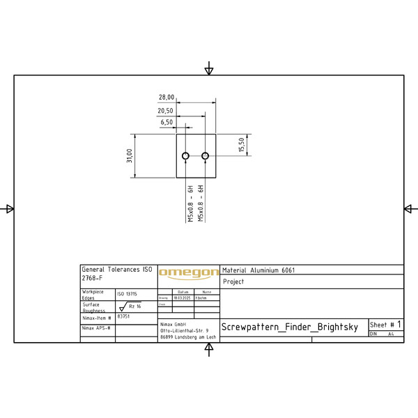 Omegon Fernglas Brightsky 26x82 - 45° + Case