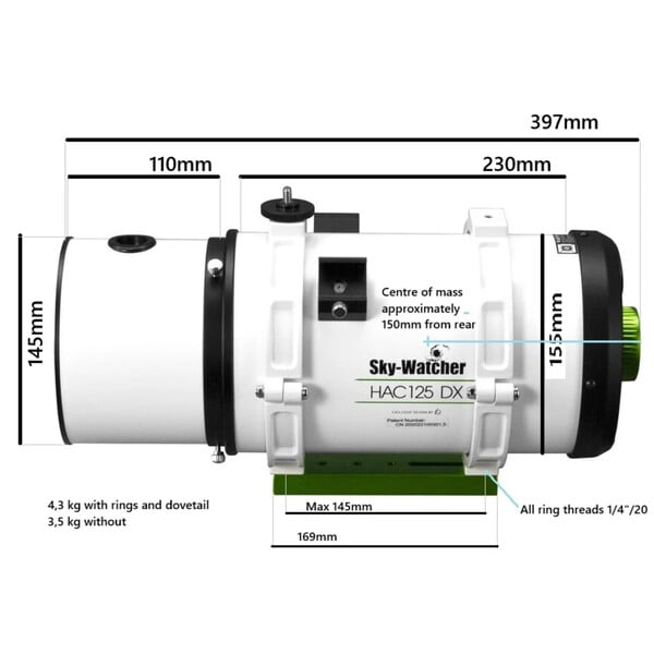 Skywatcher Teleskop Astrograph HC 125/250 HAC125DX