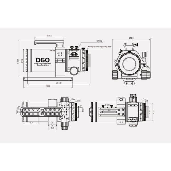 ToupTek Apochromatischer Refraktor HOPE D60 60/280 f/4.66