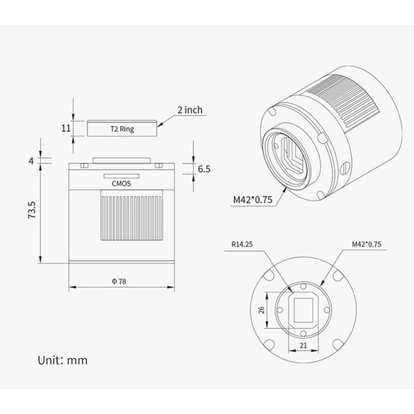 ZWO Kamera ASI 992 MM Pro SWIR Mono